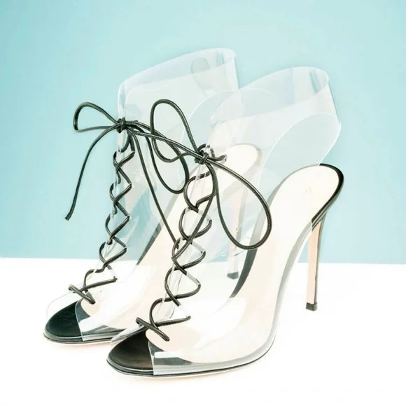 GIANVITO ROSSI Helmut PVC & Leather Lace-up Bootie